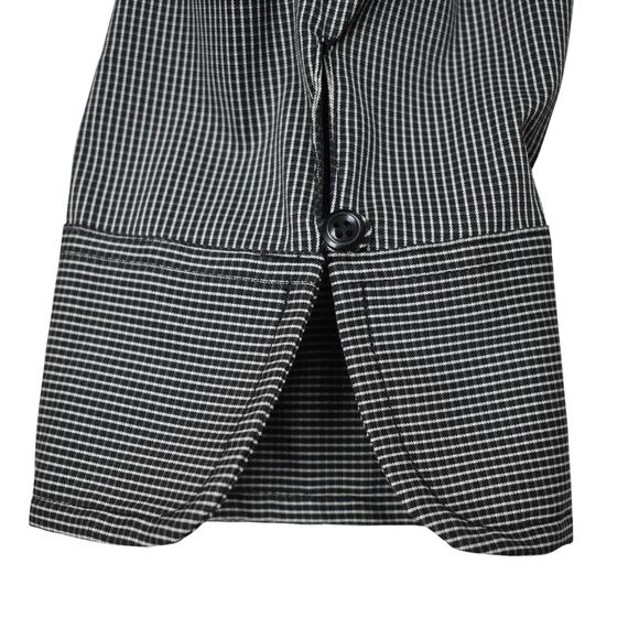 Y2K Vintage black/white print button up stretch shirt top size large preppy - Picture 5 of 8